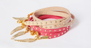 Bracelets cordon suédine et apprêts dorés à l'or fin